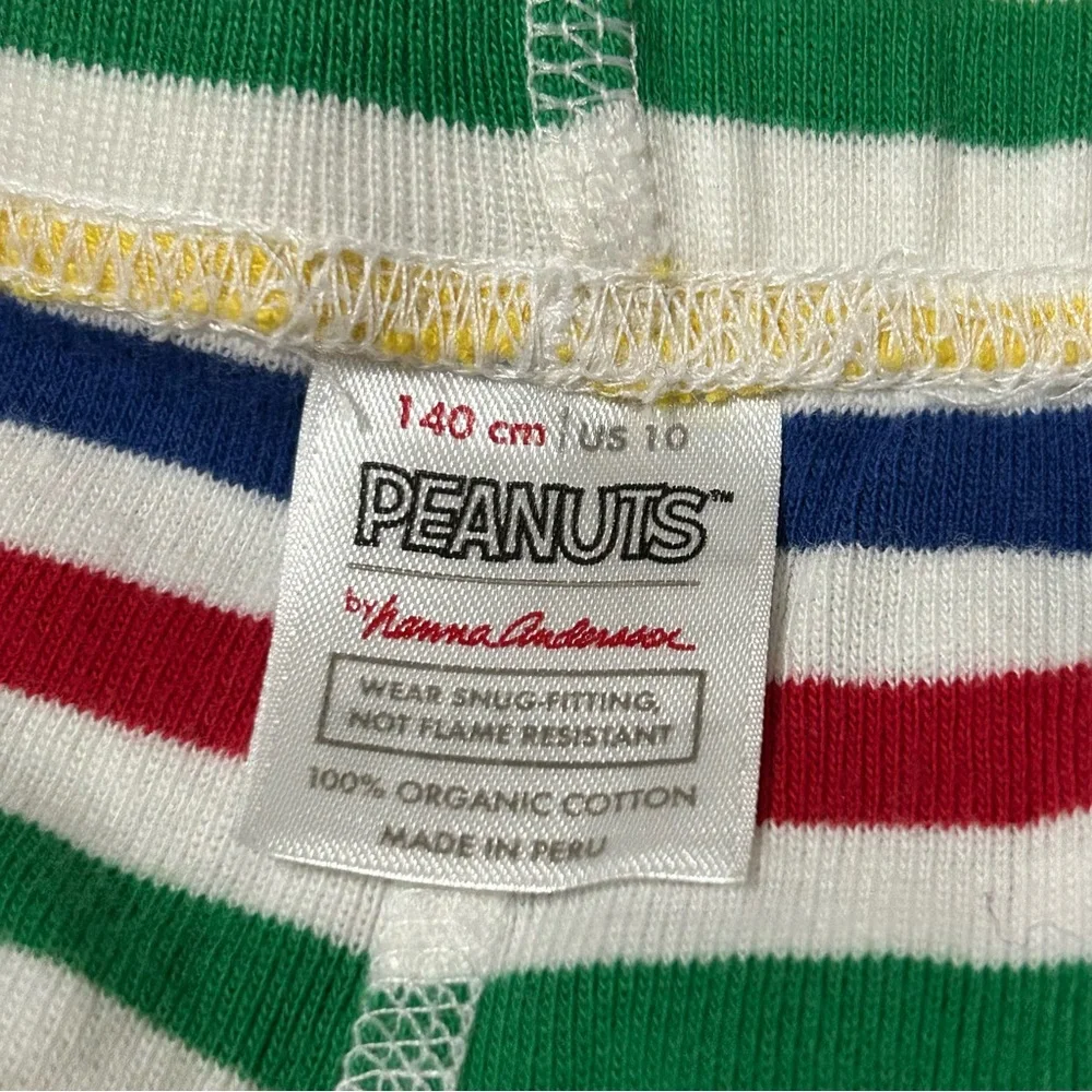 Hanna Andersson Peanuts Snoopy Striped Long John Pajama Set